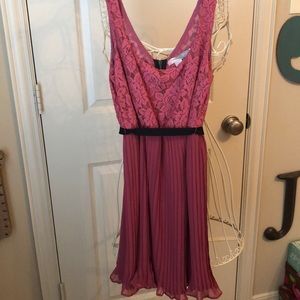 💗Rose pleated and lace dress 💗